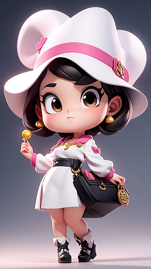 Tall Beautiful vivian with smooth short hair putting coins should be around her in a saving box.
3d cartoon clear and matured