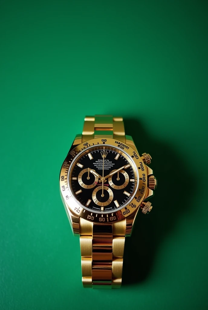 Daytona, a luxury Rolex watch Background Green Screen No people