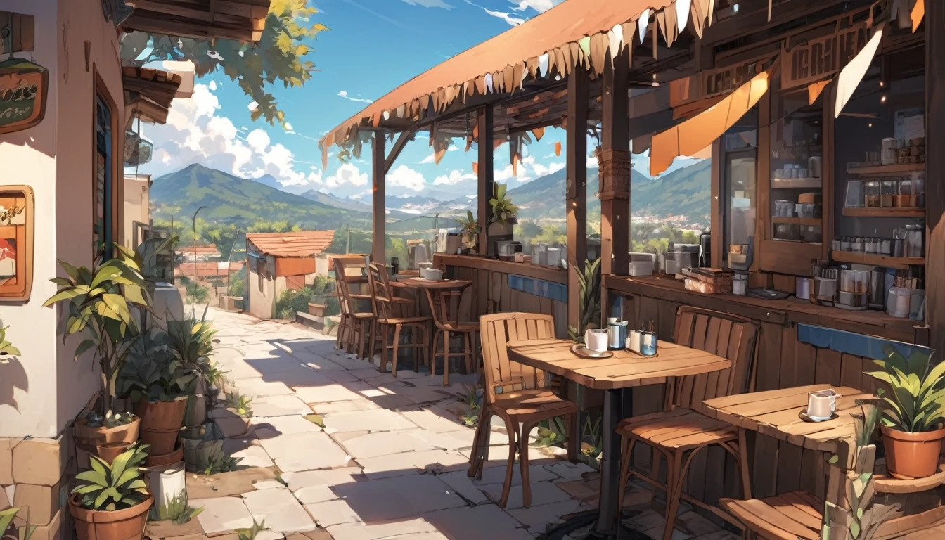 Roadside Mexican cafe terrace