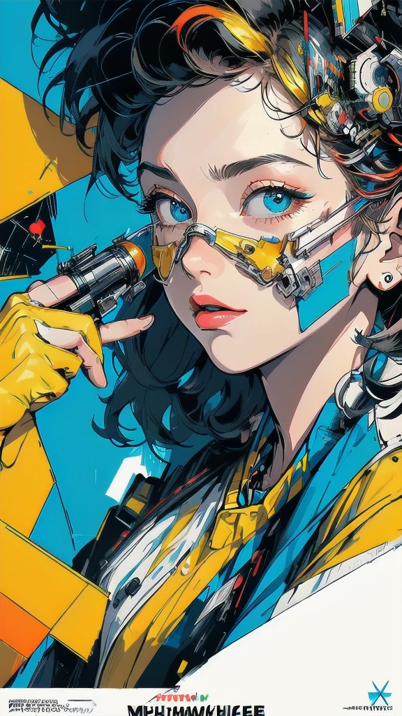 (((masterpiece, highest quality))),(((solo:1.2))),(((1girl:1.2))),32k wallpaper, very detailed, poster, vintage science fiction,(((((geometric cinematic movie poster))))), (bauhaus), shape,(((abstract))),(mid century modern),movie poster,(((((portfolio))))),(((((Close-up))))),(((((bust up))))),((((more various angle)))),(((highlight))),((((heterochromia)))),(((complete. detailed face))),(((Extremely talented))),(((((most complecated machine))))),(((((unlimited mechanic Workaholic))))),(((Absolutely detailed Mighty machines background))),(((Geiger counter))),(((Beautiful vibrant color scheme))),