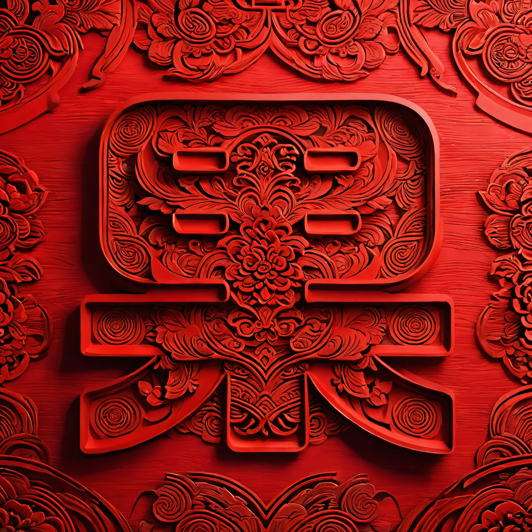 Simple background，red，carved pattern，Chinese elements