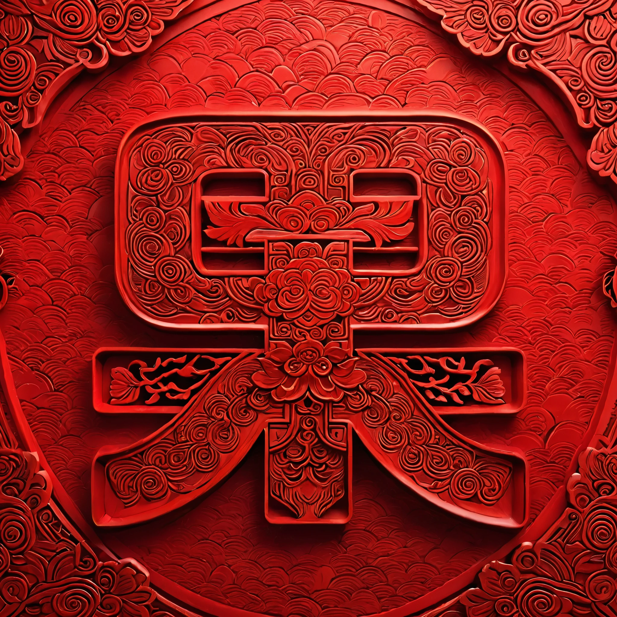 Simple background,red,carved pattern,Chinese elements