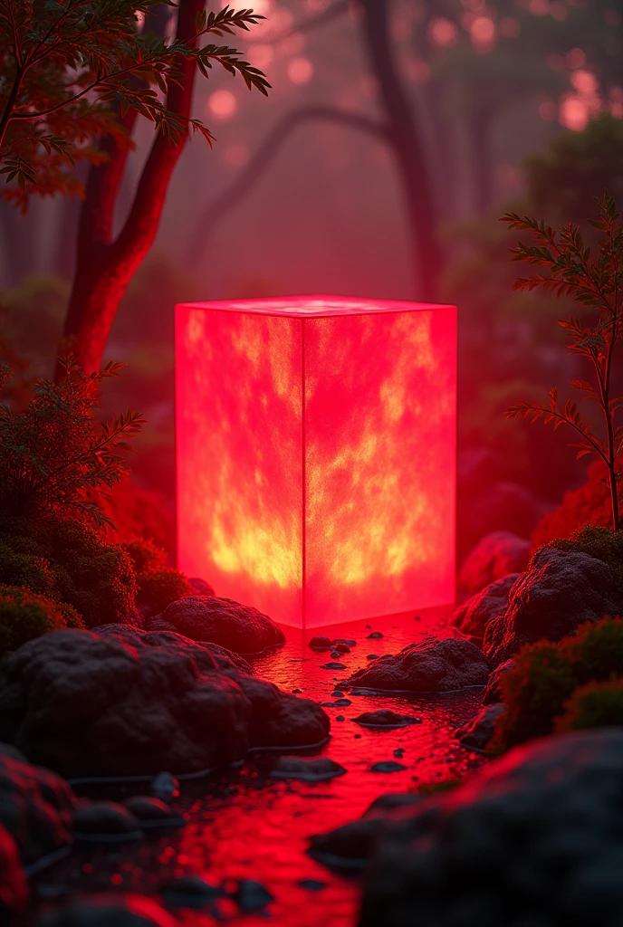 The natural world, red colour light block and