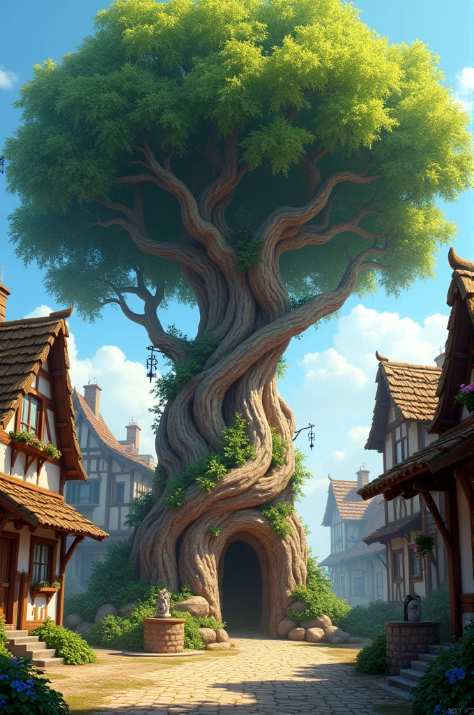 Magic tree old village