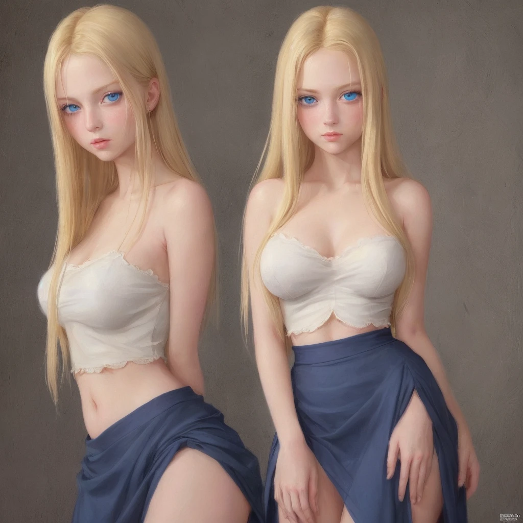 5 girls,Group long blonde hair, blue eyes,Hanging eye 1930s European style, high quality, full-body shot, , Big breasts , beauty的腿, Shoulderless crop top and skirt , delicate eyes, Delicate lips, Extremely detailed face, long eyelashes, Elegant, beautiful, beauty, charming, Exquisite, Realism, 8k, best quality, masterpiece, Shy look anatomically correct, accurate, high detail, Very long hair, Blushing, Pool water play,