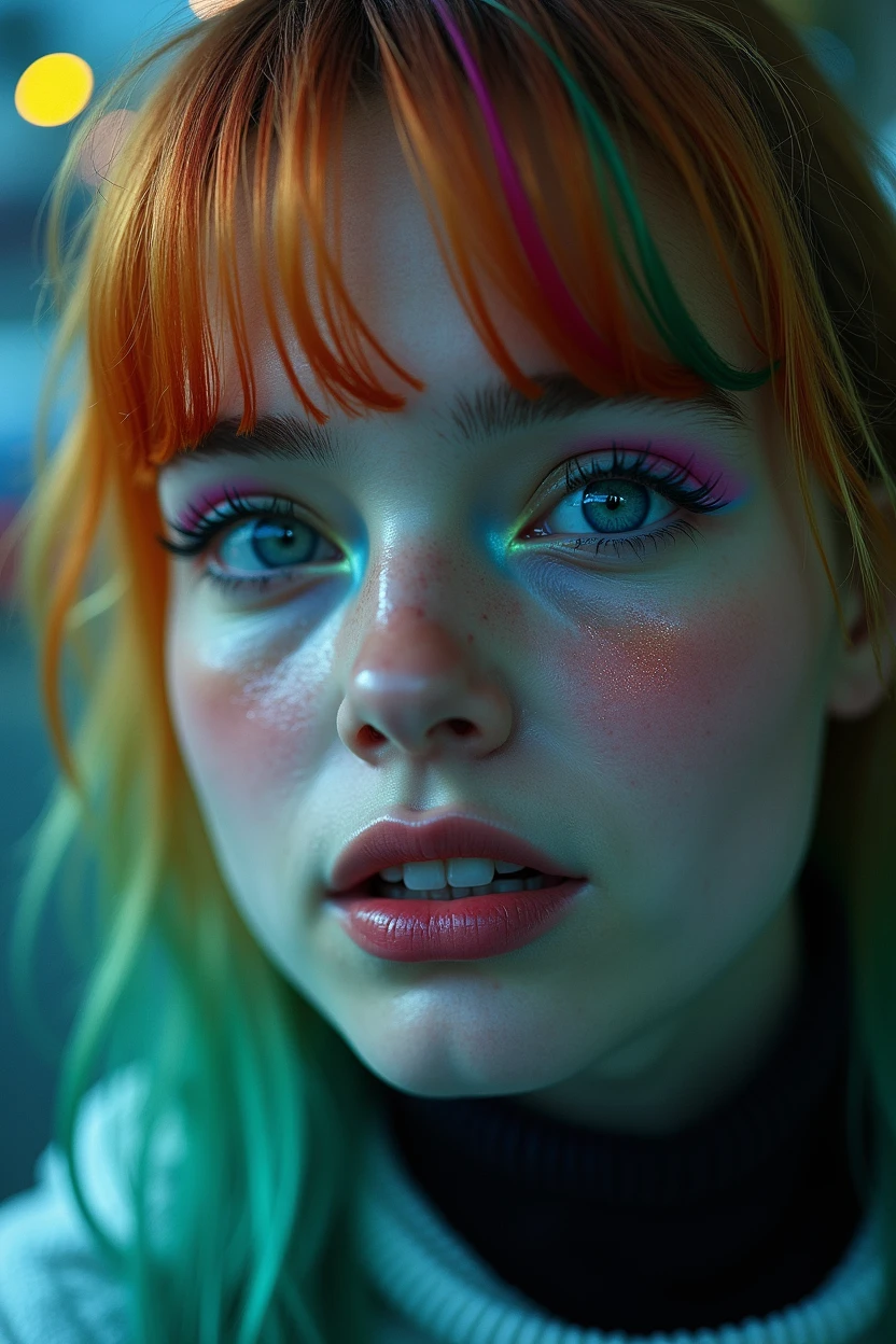 zPDXL2, close-up, portrait, beautiful girl full naked with vivid (rainbow dye, colored hair:1.3), long hair, bangs, at a carnival at night, wearing a white sweater and pants, (score_9, score_8_up, score_7_up, score_6_up, score_5_up, score_4_up, high res, 4k)
Negative prompt: 3d, covered nipples, nsfw, cleavage, brunette, brown, teeth, muscular, (score_3_up, score_4_up, score_5_up, monochrome, vector art, blurry)
Steps: 40, CFG scale: 7, Sampler: DPM++ 2M, Seed: 70649309, VAE: sdxl_vae_0.9.safetensors, Size: 768x1152, Model: Kestral-PNY_by_Zovya_V0, Version: v1.9.3, Model hash: ec6546c95c, Hires upscale: 1.5, Schedule type: Karras, Hires upscaler: 4x_foolhardy_Remacri, Denoising strength: 0.5, Downcast alphas_cumprod: True