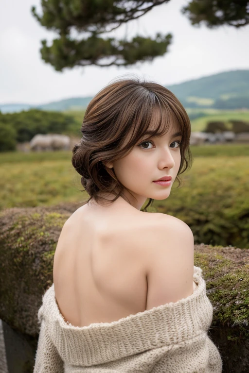 Flock of Sheep and Aiki Enami, AV actress, Brown Hair, Big Breasts, Big Butt, Beauty,