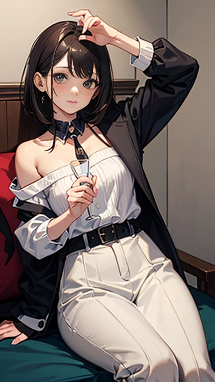 (child),highest quality,Beautiful face in every detail,cute,Dark brown eyes,(背の低いcute女の子,Small young student,Young delicate girl),(masterpiece,Top quality),Black Hair,Sleepy expression,Sleeveless,(White shorts),Crouching
