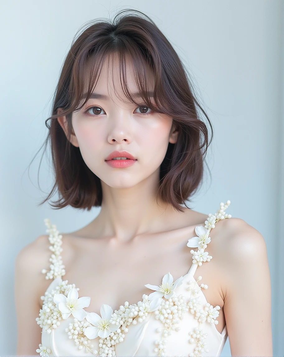 (photorealistic Realism 16K Quality), (RAW photo, 8k uhd, Masterpiece, Best Quality:1.3), (ultra-fine digital art), (Hyper-realistic proportional body, anatomically correct:1.3), ((intricately detailed beautiful face)), (light pale complexion), (small round head), (high detailed, realistic Super beautiful, slim and sharp-face)), Half Body Portrait, (Black Eyeshadow), ((Street Style Wear:1.35)), (Urban Background:1.25), (The finer details), (Complex), (beautiful detailed glow), (super detailed beautiful, slim and sharp-face), (Insanely details brown_eyes:1.25), (Hyperrealistic sharp real human eyes), (perfect round eyes), (finely detailed pupils:1.3), (Depth of field), (cinematic light), (Lens flare), (dslr), (best high quality soft lighting), (sharp focus captured by Fujifilm XT3, f 5.6, in a dramatic lighting), (dry skin), (best high quality real texture skin), (A woman with velvety skin:1.3), (best high quality real texture hair), (blonde hair(wavy combed up, behind the ear:1.22)), (firm big full breasts), slim muscled body), (she is the embodiment of beauty and allure), ((Dressed in a breath taking, silk Dolce & Gabbana Floral dress)), (elegant fashion intricately detailed:1.28), (floral couture), (clothes made of silk and flower:1.3), (3/5 long), (closeup to her face)