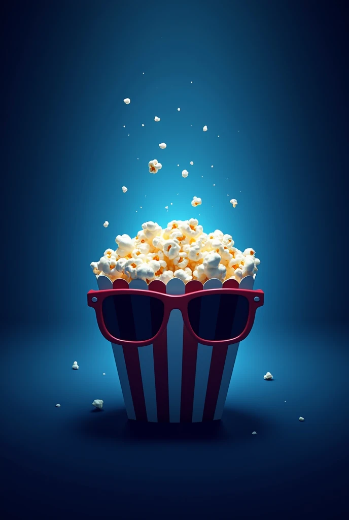 logo cinema OCTOBER in blue tones popcorn cinema glasses



