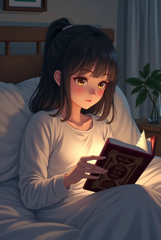 Sitting up in bed, Mei reached for the well-worn copy of "Moriarty the Patriot" resting on her nightstand. She ran her fingers reverently over the intricate cover 
