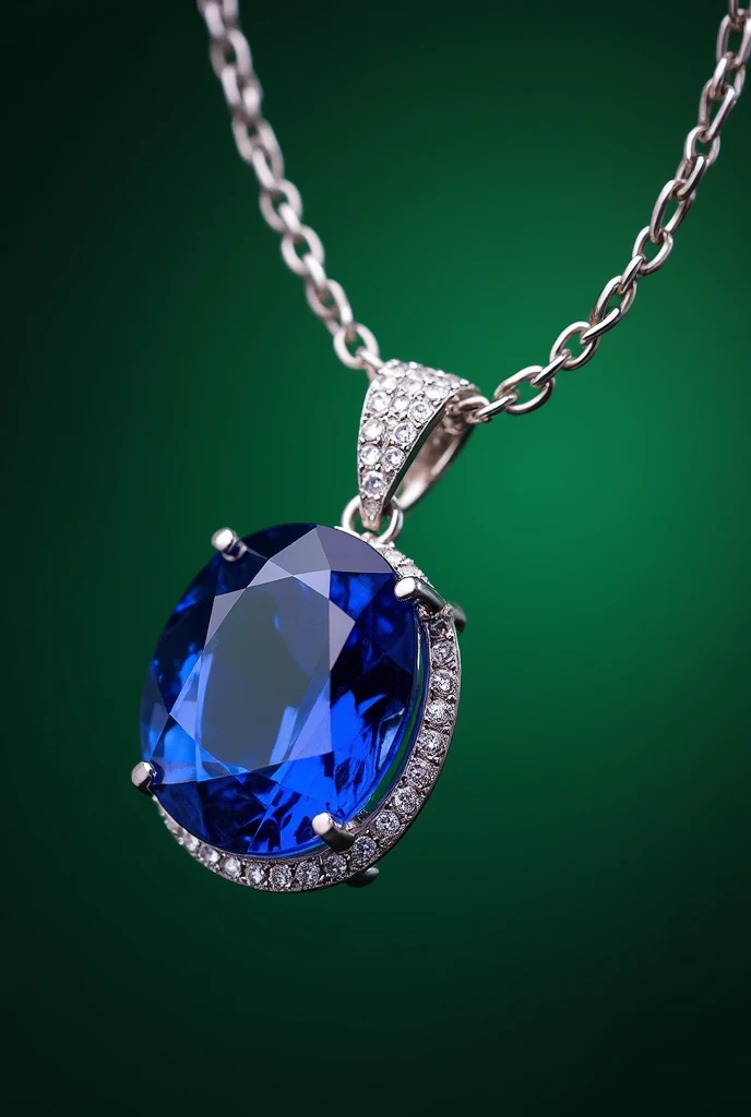 Luxury large sapphire necklace Background Green Screen No people