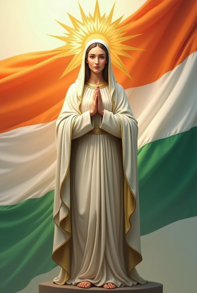 Best quality,indan flag ,mother Mary,as the helper, flood and landscape, crying Indian Kerala people