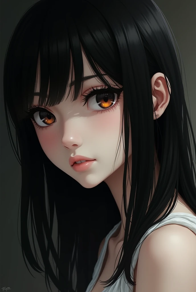 Tomie is a young woman, frequently described as incredibly beautiful by those she knows.
Her hair reaches her shoulders with straight bangs over her forehead and her hair is black, although in certain versions it is shorter, while in others it is light blonde.