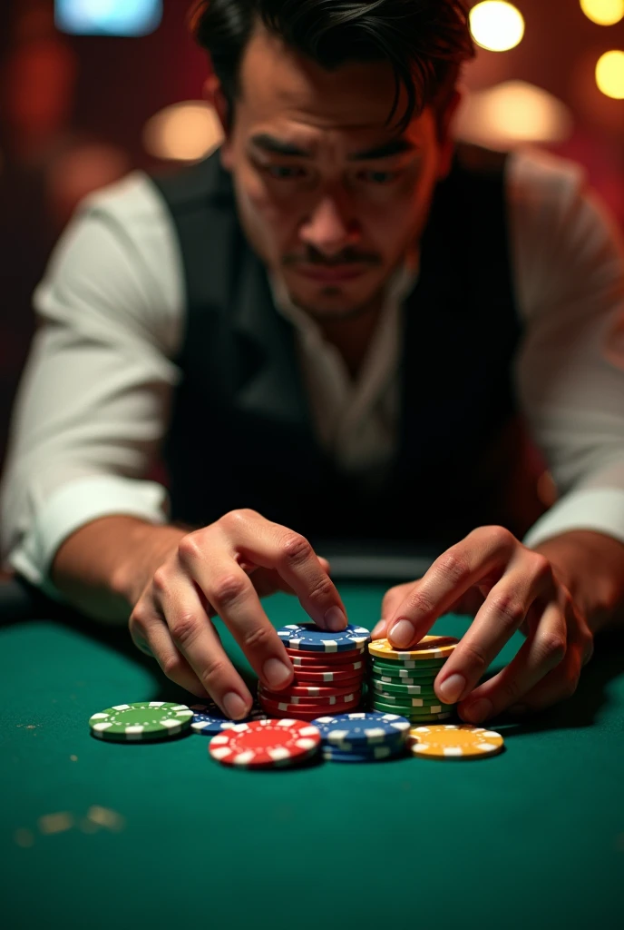 Grabbing poker chips