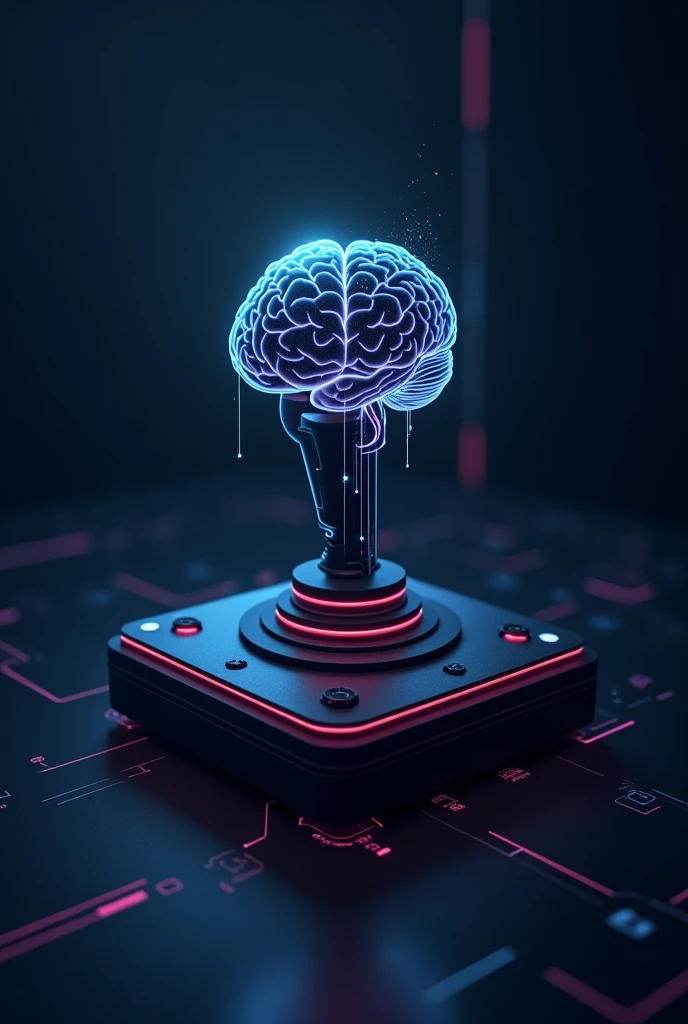 A gaming logo and brain hurting with us a gaming joystic
