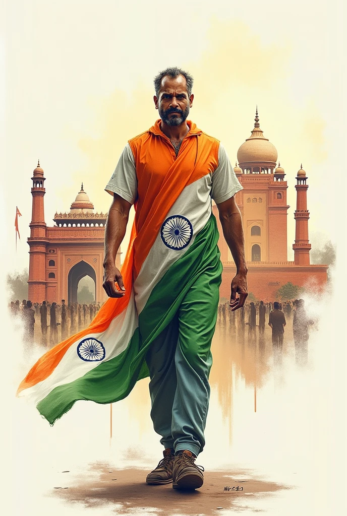 Indian independence day sketch for art competition
