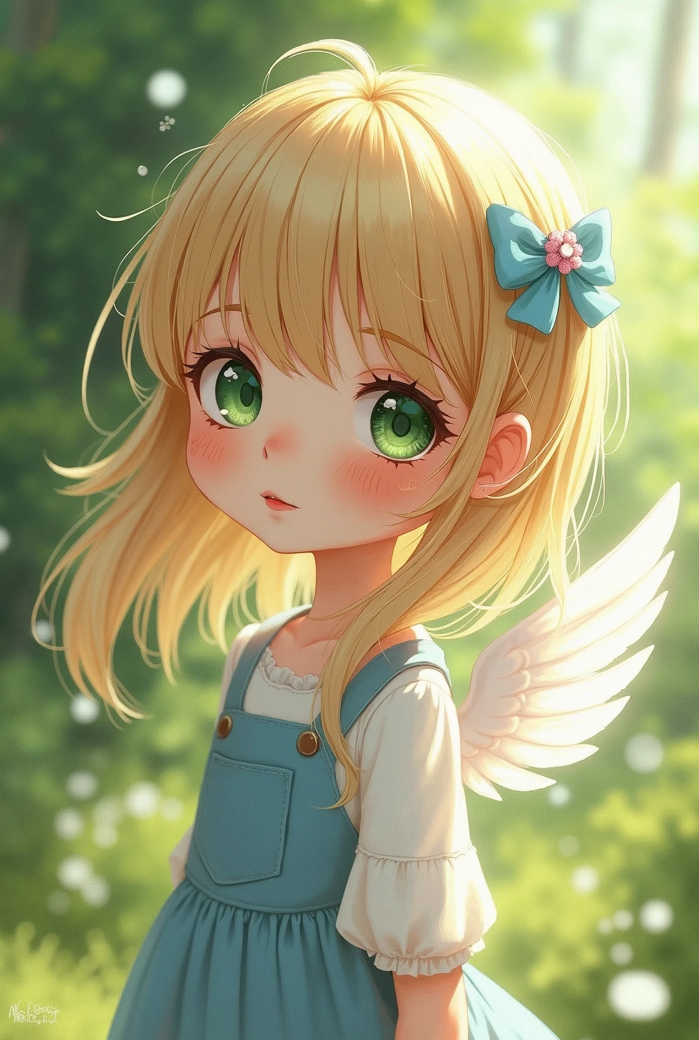 (8k, RAW photo, best quality, masterpiece, highres, absurdres, ultra detailed:1.3), (Photography, realistic, photo-realistic:1.4), (beautiful natural lighting, beautiful deatailed shadow, beautiful detailed glow :1.4), atmospheric,
BREAK, 1 beautiful girl, girl, (cute:1.5),(chibi:0.5),(cute:2.0),(Loli:2.0),( girl),(big breasts:1.65),(chin hair,blonde,blue bow,green eyes,Eyebrows visible through the hair,side lock,long hair with bangs parted, hair flower, hair ornaments, big ribbon in hair, curly hair, ponytail:1.6),:he, white feathers, one thin white wing, Ang he wings, spread,(blushed,:d:1.45) , BREAK
(singlebraid
hunting jacket,hunting cap: 1.35),
BREAK (hunting:1.3,),foxhound,dog,hunting, rifle,(walking the dog:1.75),
BREAK wakame,wakame,wakame,(cowboy shot,from front:1.4) BREAK manga illustration.media,manga style,(ultra rich intricately proper sketch+pastel+airbrush+colored pencil:1.1),(ultra highres composition details:1.2), (delicate illustration), (pastelcolor style illustration:0.9), (watercolor style illustration:0.4),