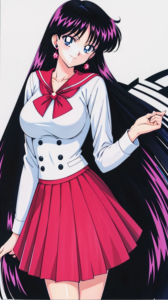 Rei Hino、mini skirt, Dress shirt、Evil female executive、sexy、Sexy smile、lure、Alluring、Pitch black background、Bedroom at night