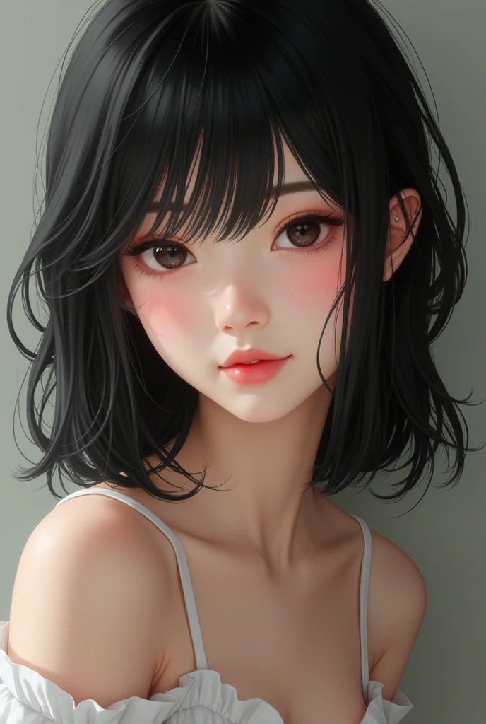 (photorealism:1.2), Tomie is a young woman, frequently described as incredibly beautiful by those she knows.
Her hair reaches her shoulders with straight bangs over her forehead and her hair is black, although in certain versions it is shorter, while in others it is light blonde.