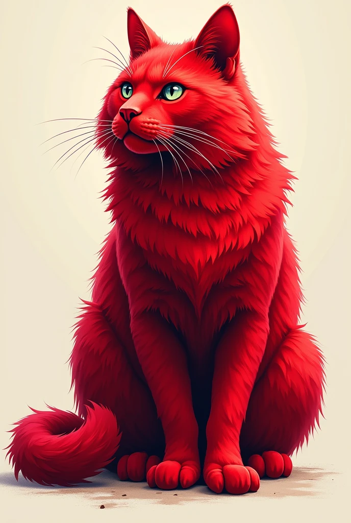 Draw a red cat