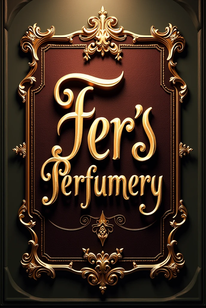 a beautiful perfume advertising sign written"Fer&#39;s Perfumery"