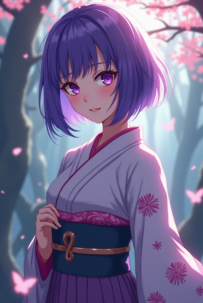 Make an image of the character Shinobu from Demon Slayer , make the image very similar