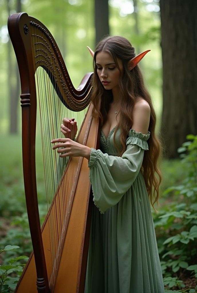 faun playing the harp
