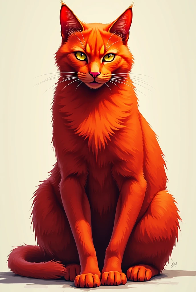 Draw a red cat