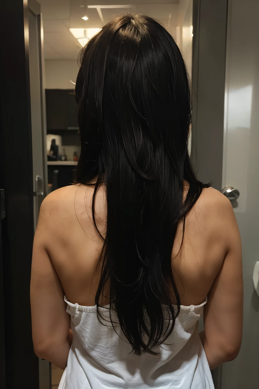 black blonde haired girl from behind