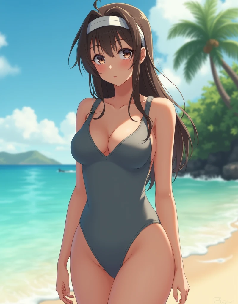 (1 girl, alone), masterpiece、((Super Beauty))、Pure beauty、Voluptuous body、((Chubby:1.2))、Small breasts、Gray one-piece swimsuit, Competitive swimming suits、Low leg swimsuit、Japanese School Swimsuit、head band、Long Hair、Exposing the forehead、timid look、Hawaiiのビーチ、Swimwear that fits perfectly on the skin、(Erect nipples :1.7),Swimsuits that cover most of the body、My swimsuit is wet、((Soaking wet)), Long Hair, timid look、smile, smile, Brown Hair, Long Haired person, View your viewers, Outdoor, Hawaii、sunny、Wet Hair, Wet Skin, Wet swimsuit, Front view、Stand up straight、White Bottoms、Wet swimsuit 、Japanese ID、(Big eyes:1.2), Beautiful woman, Beautiful woman,
Negative Prompt
(Browsing Caution:1.5),Bad job, Poor color, Extra Feet, Extra Fingers, Bad body, Bad finger, Tiger'Evil eye wrinkles'poor、Cat ear、