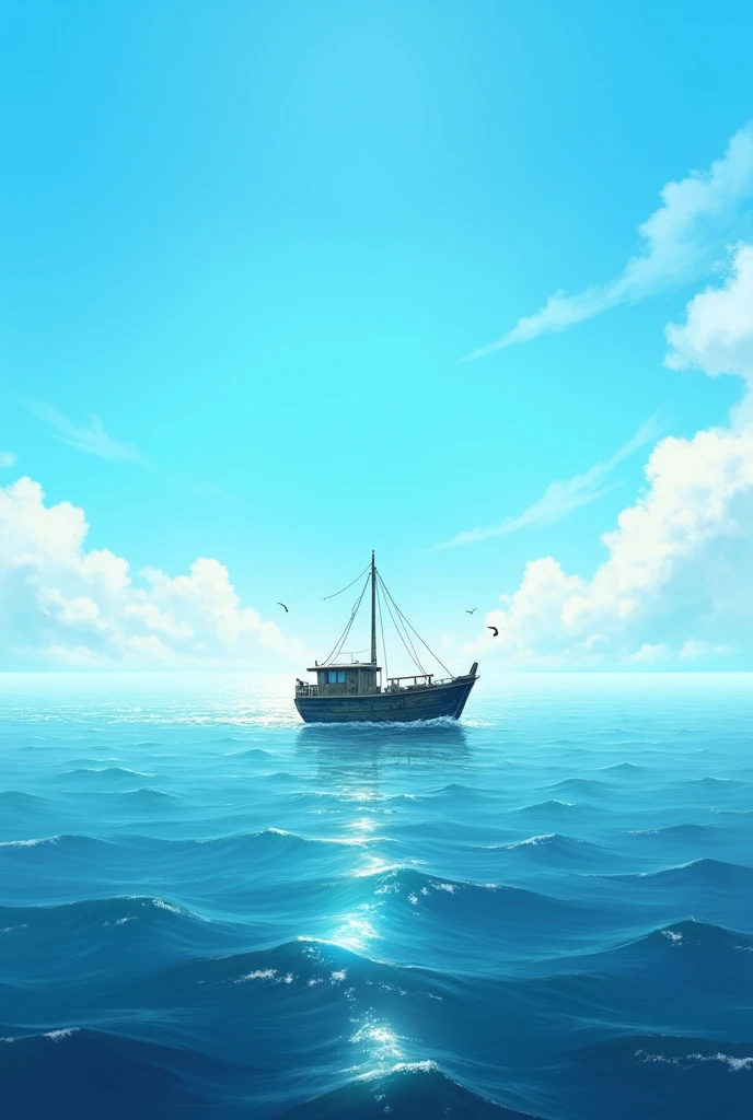 A boat in the middle of the sea