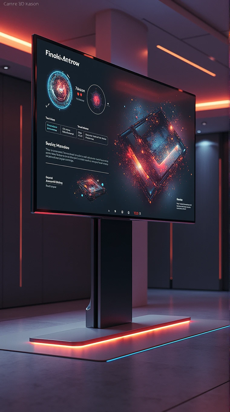a futuristic presentation screen. dont add anny people
