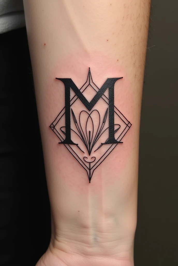 Create a tattoo with two initials : M and A