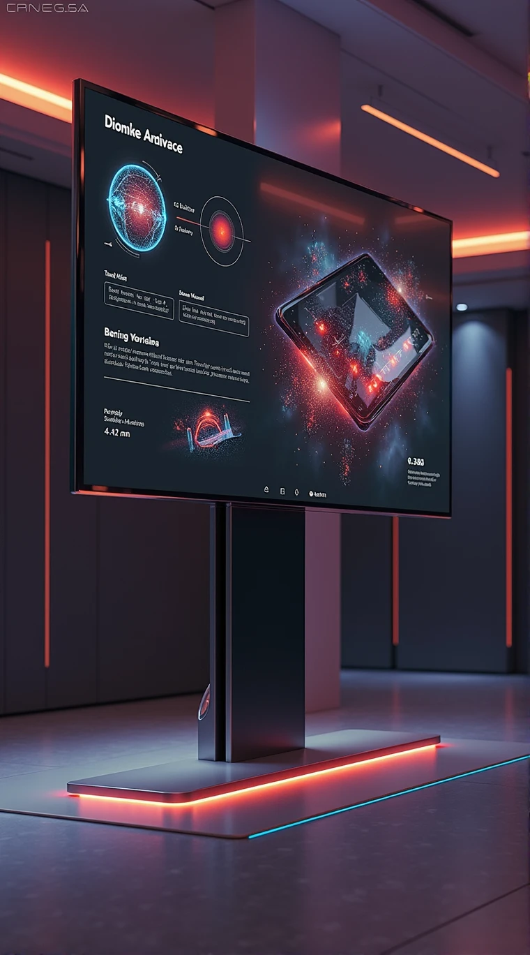 a futuristic presentation screen. dont add anny people