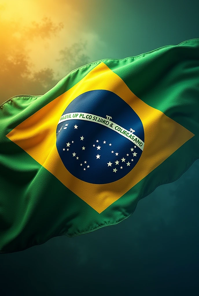 Create a Brazilian flag representing the culture and origin with cold and warm colors 