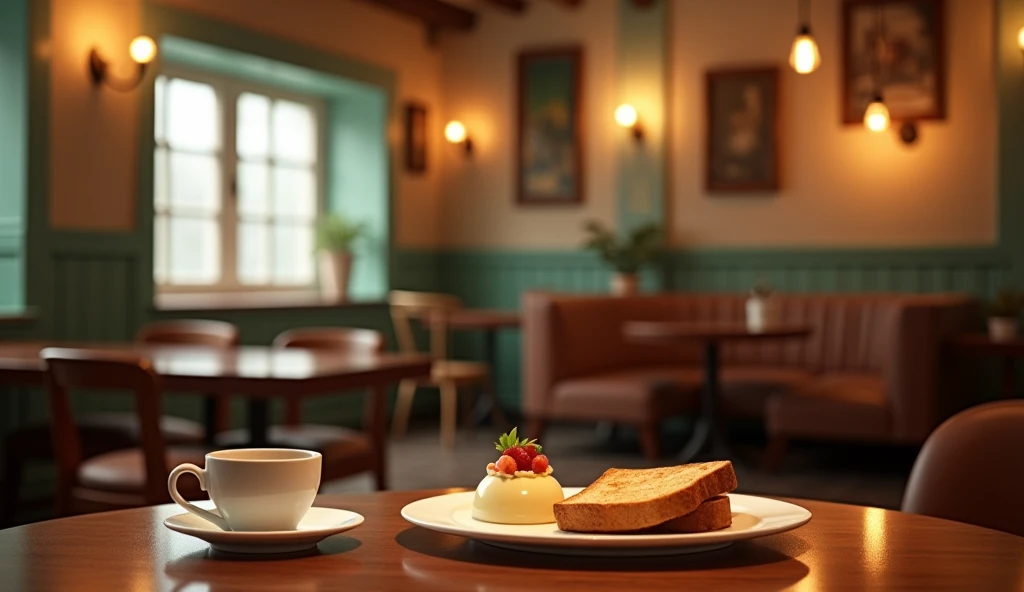 background、Cafe、Retro、indirect lighting、unmanned、coffee、toast、perfection、Pudding