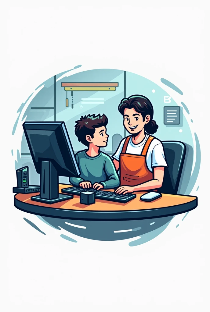 Computer store, Teach Assemble, create a professional logo 