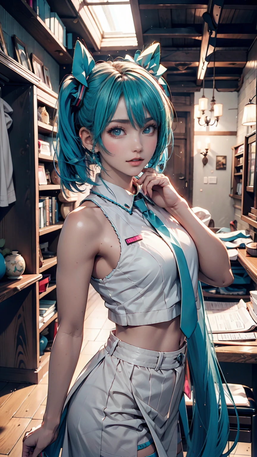 One person, hatsune miku, Cowboy Shot