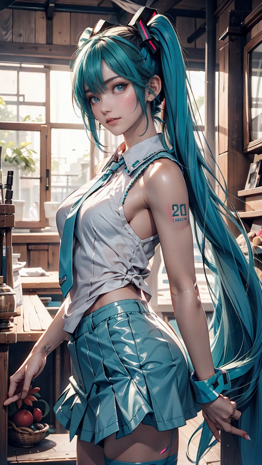 One person, hatsune miku, Cowboy Shot