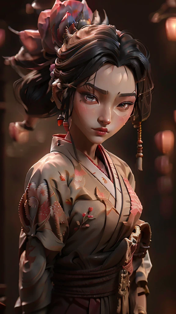 a female ronin warrior,ahri,wearing traditional japanese robe,detailed face,beautiful detailed eyes,beautiful detailed lips,extremely detailed facial features,long eyelashes,elegant,graceful pose,stunning kimono with intricate patterns,sakura petals falling in the background,vibrant colors,dramatic lighting,highly detailed,8k, photorealistic,masterpiece, clean background