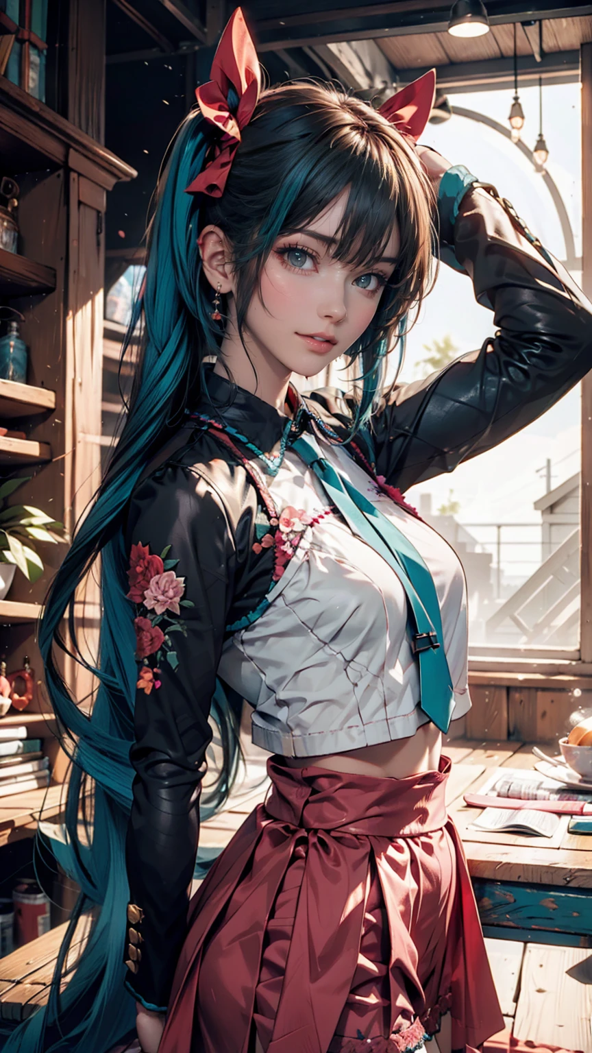 One person, hatsune miku, Cowboy Shot