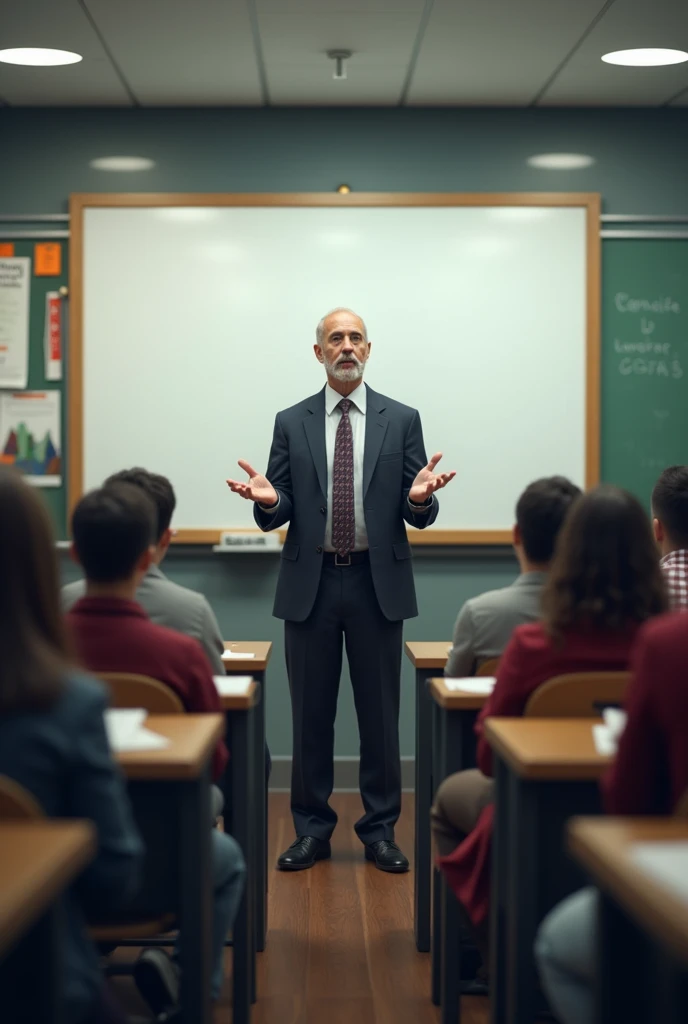 The instructor standing in front of the class, preparing to deliver a lecture on white board
(Caption: "Speaker: Initiating the Communication Process")
