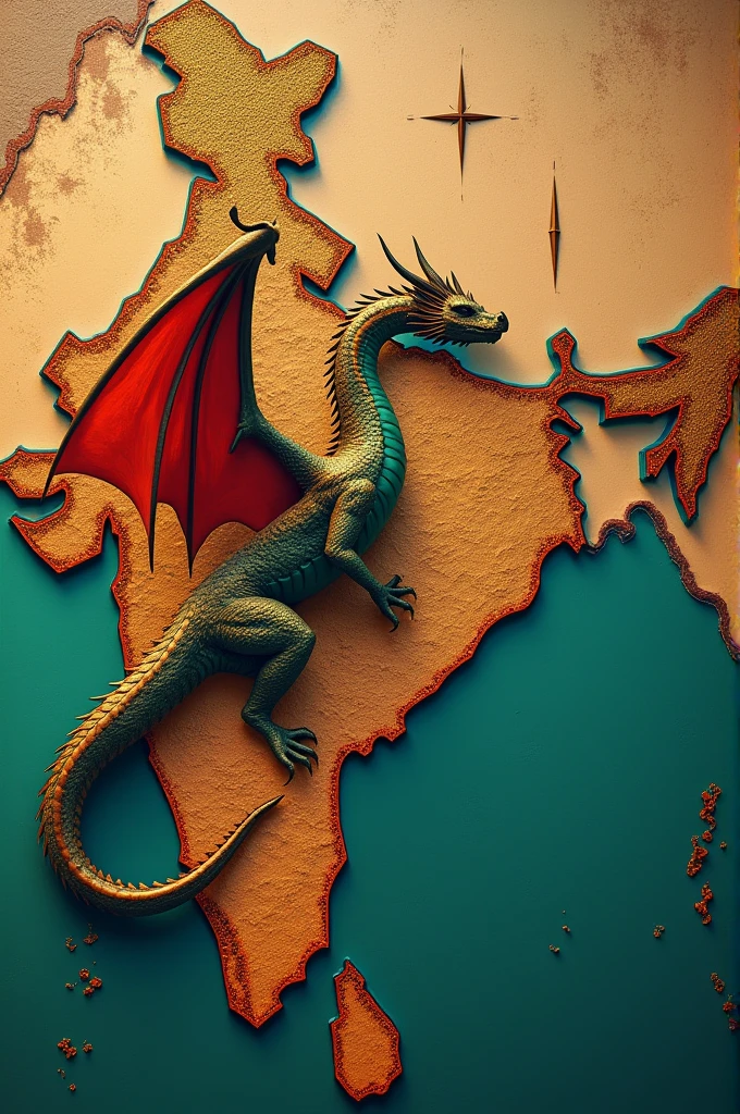 A dragon on the Indian map