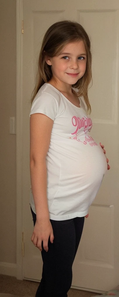 with Huge twin pregnant belly ready to pop