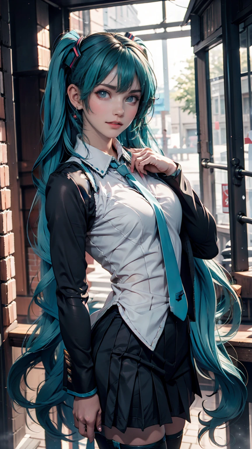 One person, hatsune miku, Cowboy Shot