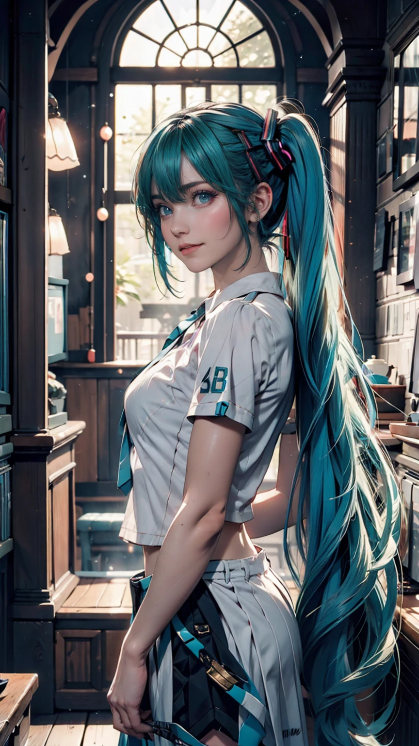 One person, hatsune miku, Cowboy Shot