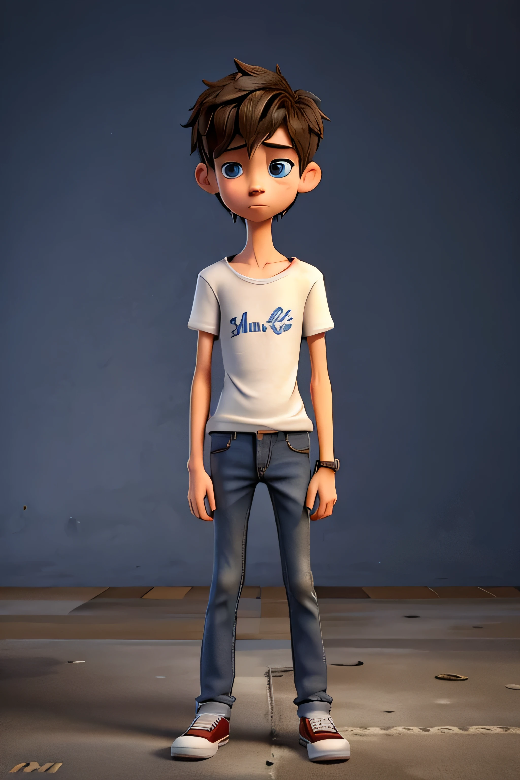 a skinny boy, sad mode, 