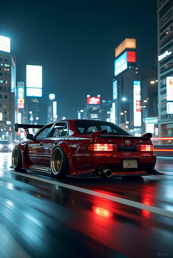 subject（日本car、Toyota、sedan、4Door、Altezza、Full Aero、改造car、The capital is highバトル）、car、The capital is high、Runner、detailedに、Real、Realistic、Tokyo、The capital is high速道路、c1、sedan、live-action、night、beautiful、Sink shooting、8k、Loyal、detailed