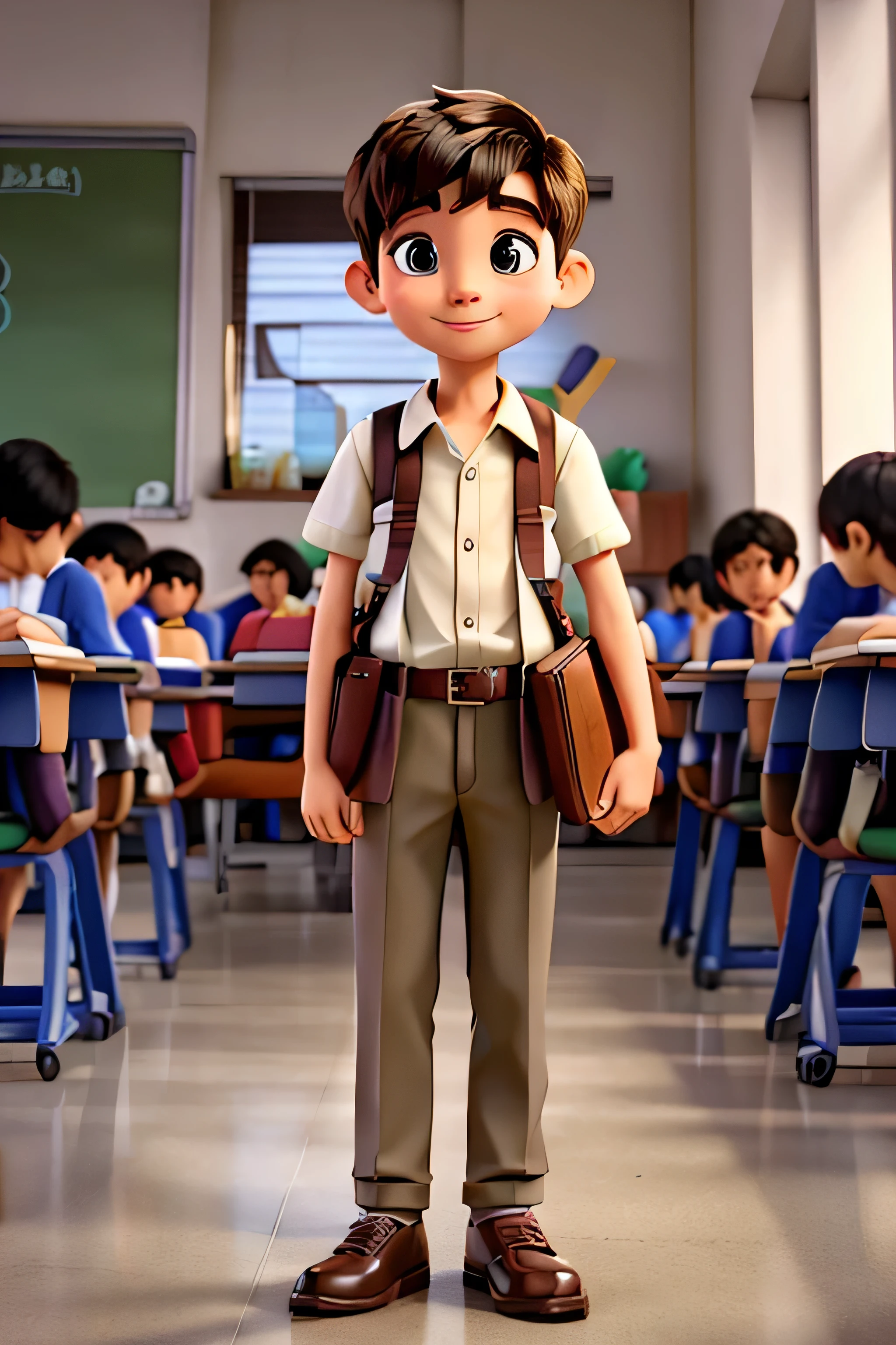 2247914054 boy attend class happily, he want learn more